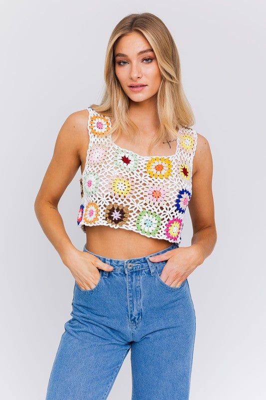 LE LIS | Sleeveless Multi Crochet Top us.meeeshop - 