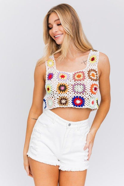 LE LIS | Sleeveless Multi Crochet Top us.meeeshop - 