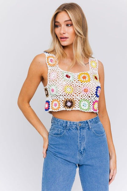 LE LIS | Sleeveless Multi Crochet Top us.meeeshop - 