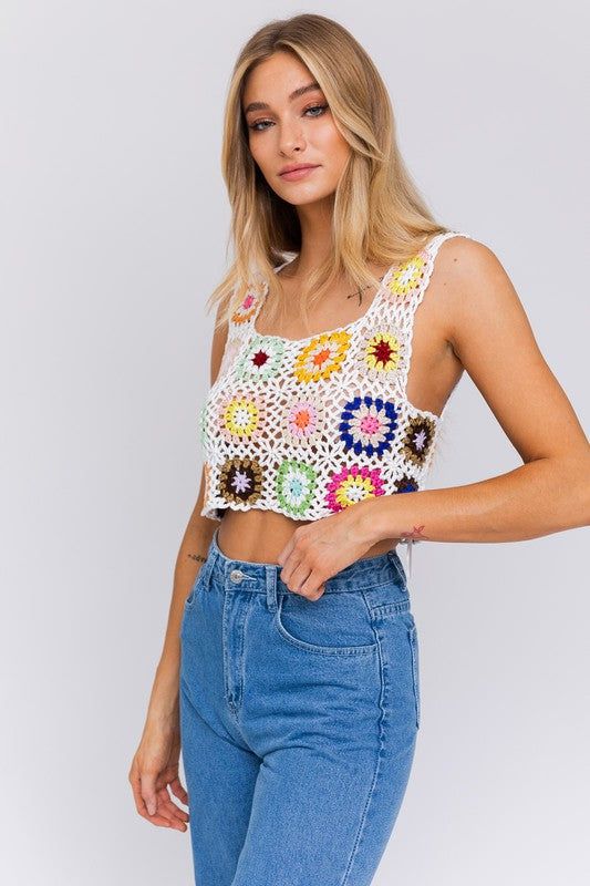 LE LIS | Sleeveless Multi Crochet Top us.meeeshop - 