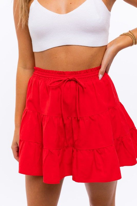 LE LIS | Smocking Waist Flare Skirt us.meeeshop - 