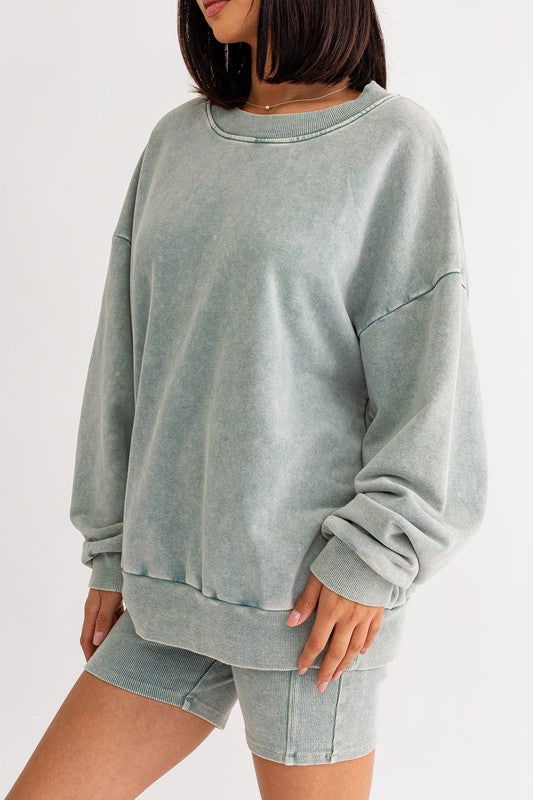 LE LIS Washed Oversized Pullover us.meeeshop - 