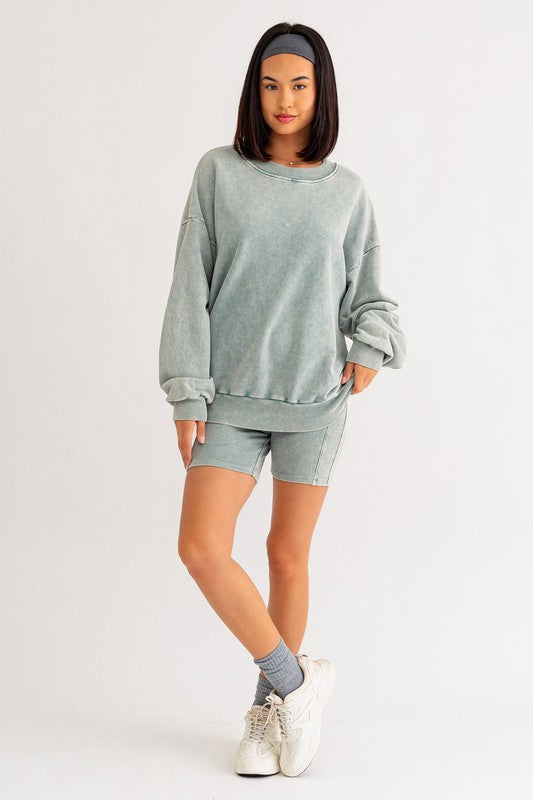 LE LIS Washed Oversized Pullover us.meeeshop - 