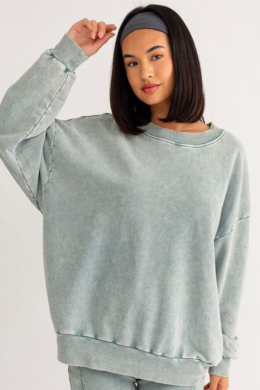 LE LIS Washed Oversized Pullover us.meeeshop - 