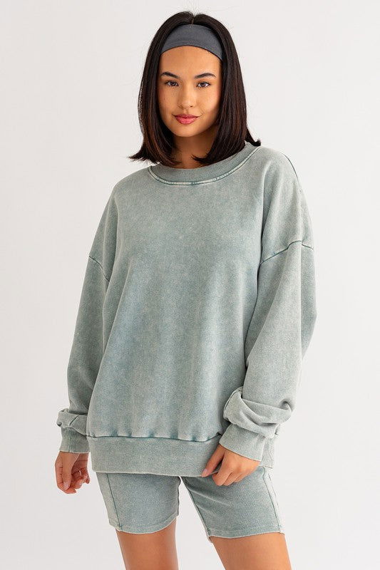 LE LIS Washed Oversized Pullover us.meeeshop - 