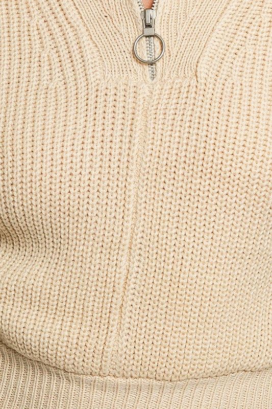 LE LIS Zipper Sweater Dress us.meeeshop - 