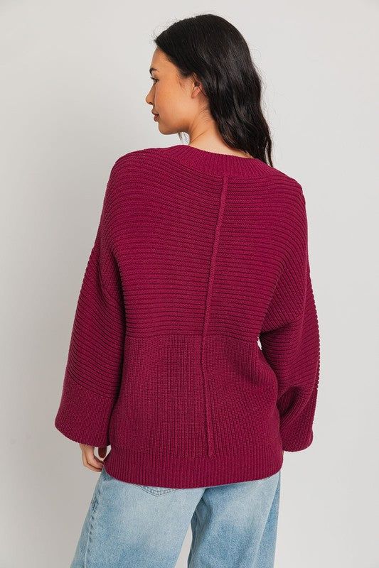 Women's LE LIS Ribbed Knitted Sweater - us.meeeshop