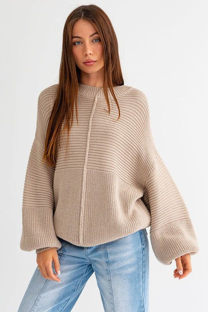 Women's LE LIS Ribbed Knitted Sweater - us.meeeshop