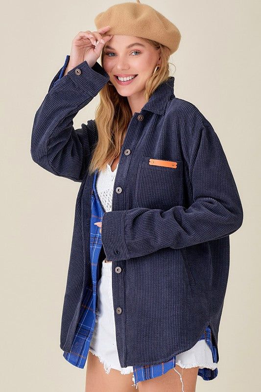 La Miel Madera Shacket us.meeeshop - Coats & Jackets