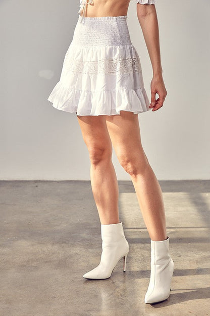 Lace Trim Detail Skirt | us.meeeshop