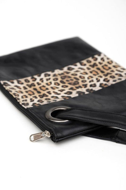 Leopard Dual Tone Clutch us.meeeshop - 