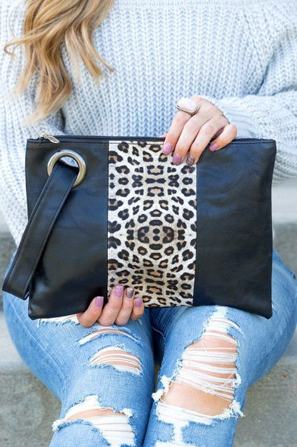 Leopard Dual Tone Clutch us.meeeshop - Handbags