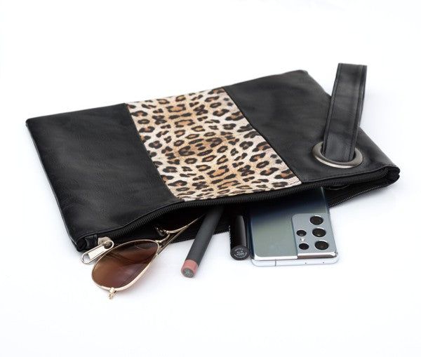 Leopard Dual Tone Clutch us.meeeshop - 