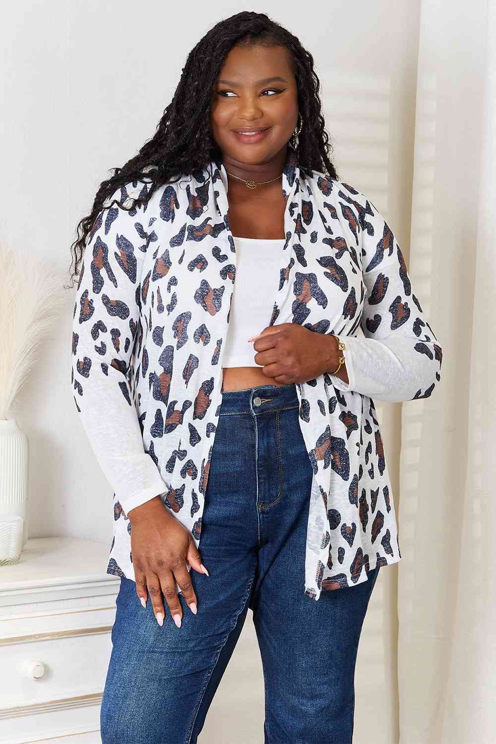 Leopard Long Sleeve Cardigan us.meeeshop - Shirts & Tops