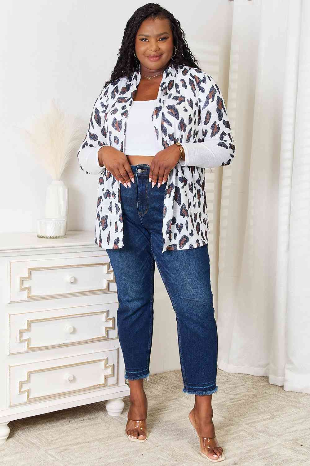 Leopard Long Sleeve Cardigan us.meeeshop - 