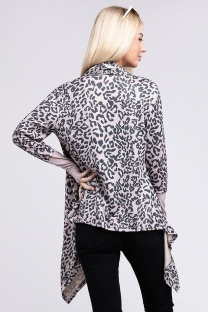 Women's Leopard Print Open Front Cardigan - us.meeeshop