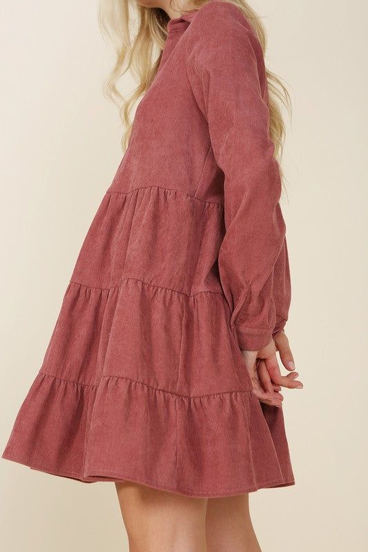 Lilou Corduroy tiered dress us.meeeshop - 