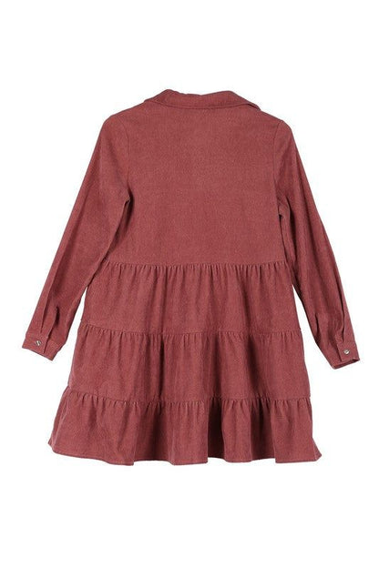 Lilou Corduroy tiered dress us.meeeshop - 