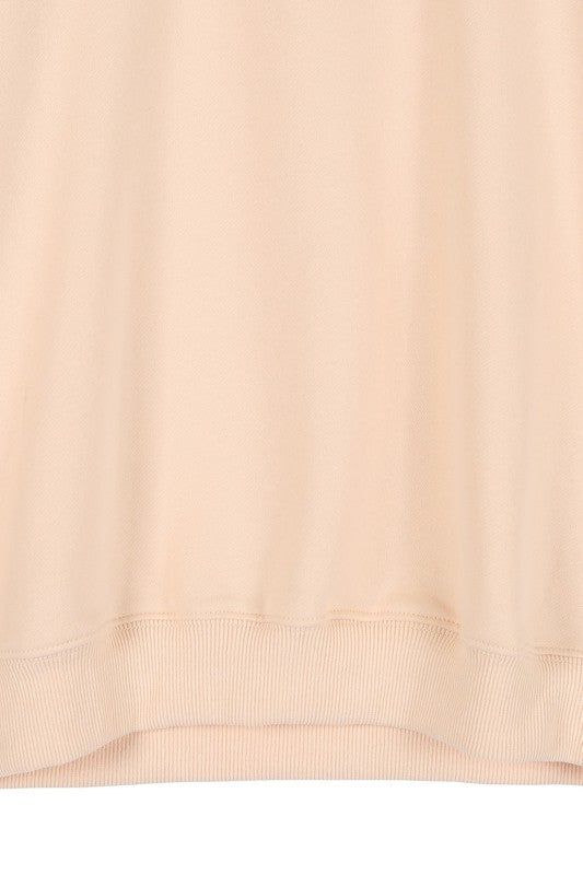 Lilou | Cream sweat shirt with embo - us.meeeshop