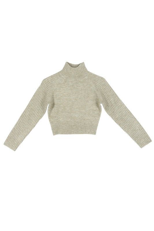 Lilou Crop mock neck sweater us.meeeshop - 