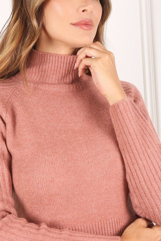 Lilou Crop mock neck sweater us.meeeshop - Shirts & Tops