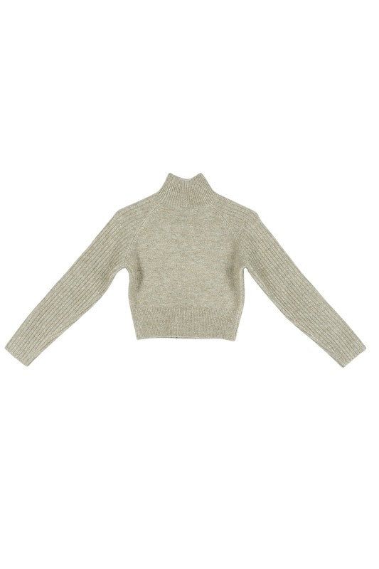 Lilou Crop mock neck sweater us.meeeshop - 