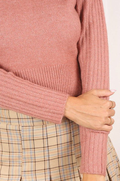 Lilou Crop mock neck sweater us.meeeshop - 