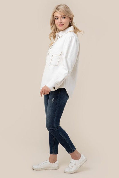 Lilou Denim shirt with pocket us.meeeshop - Shirts & Tops