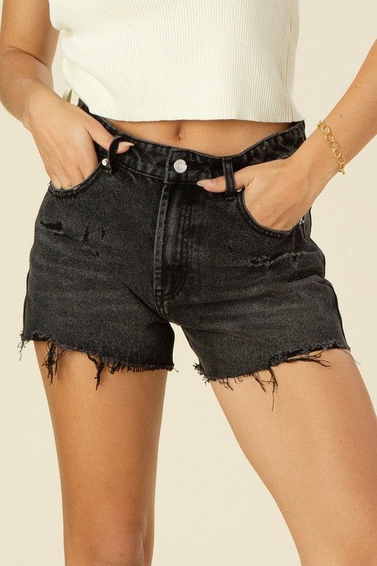 Lilou | Distressed denim shorts us.meeeshop - 