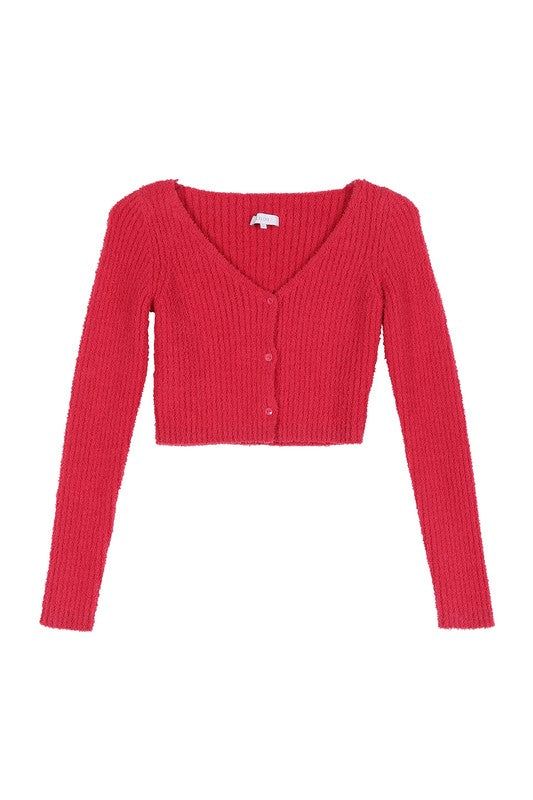 Lilou Fancy yarn crop cardigan us.meeeshop - 