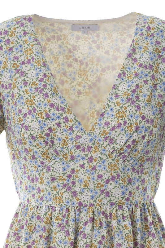 Lilou Floral V neck dress | us.meeeshop