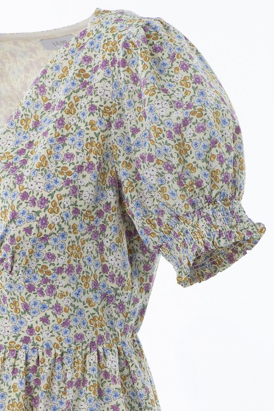 Lilou Floral V neck dress | us.meeeshop