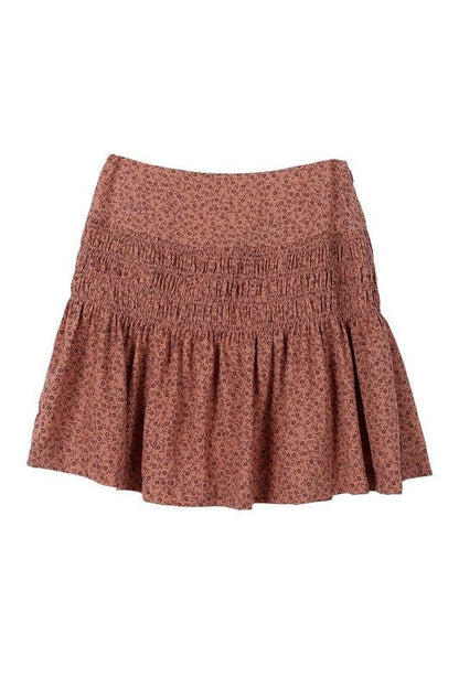 Lilou | Floral smocked skirt us.meeeshop - 