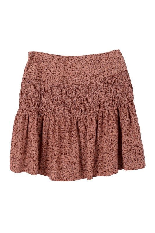 Lilou | Floral smocked skirt us.meeeshop - 