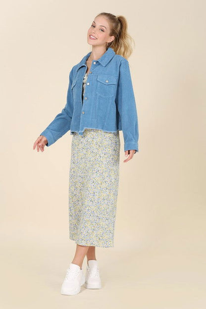 Lilou Frayed corduroy jacket us.meeeshop - 