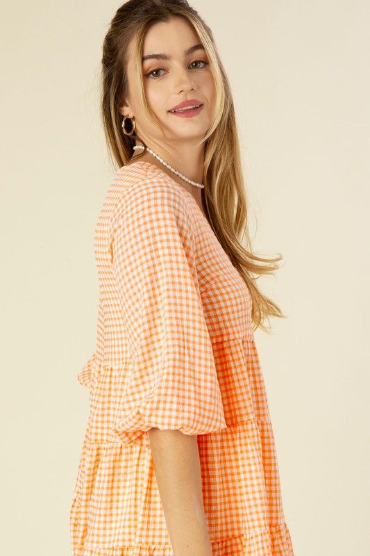 Lilou Gingham checked tiered dress us.meeeshop - 