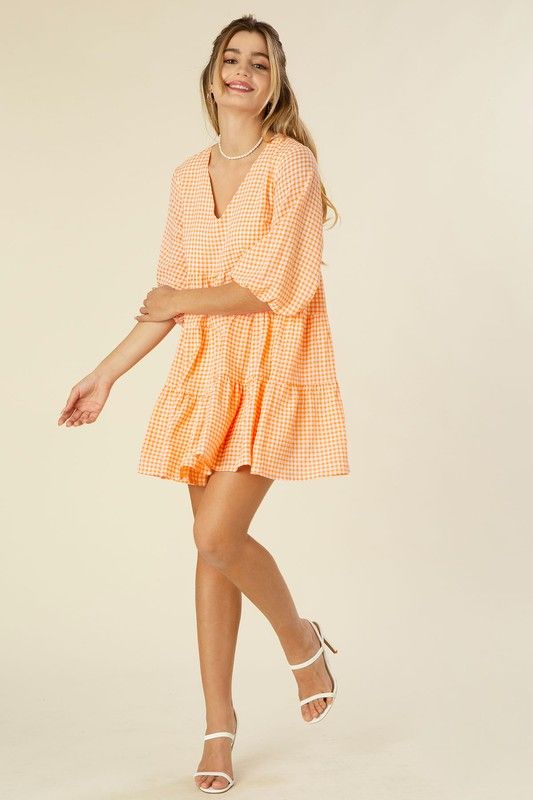 Lilou Gingham checked tiered dress us.meeeshop - 