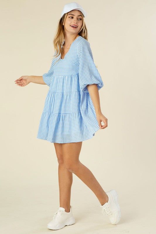 Lilou Gingham checked tiered dress us.meeeshop - 