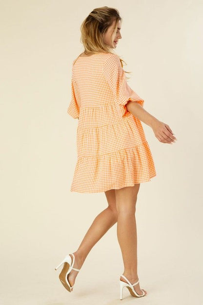 Lilou Gingham checked tiered dress us.meeeshop - 