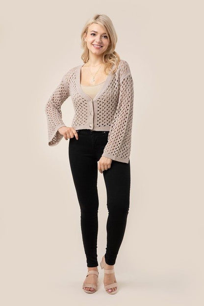 Lilou Hole-knit cardigan us.meeeshop - 