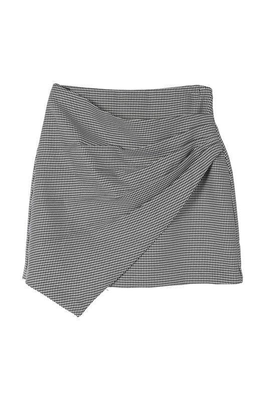 Lilou Hound tooth shirred wrap skirt us.meeeshop - 