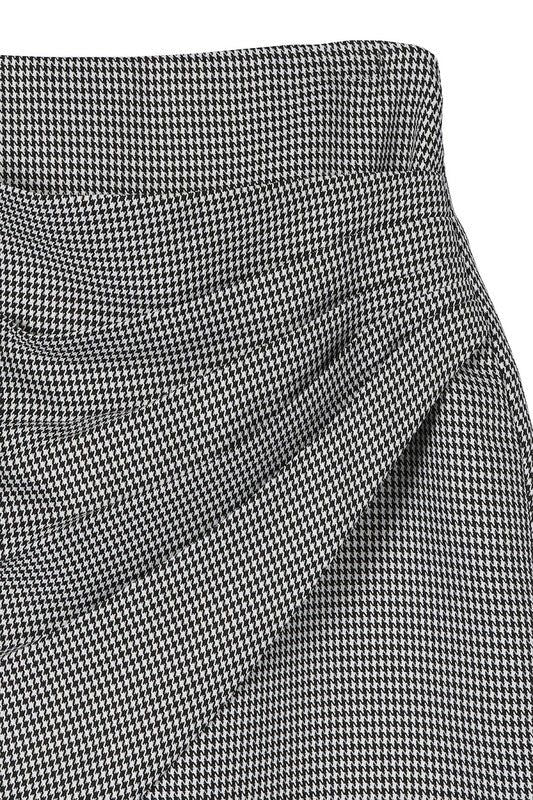 Lilou Hound tooth shirred wrap skirt us.meeeshop - 