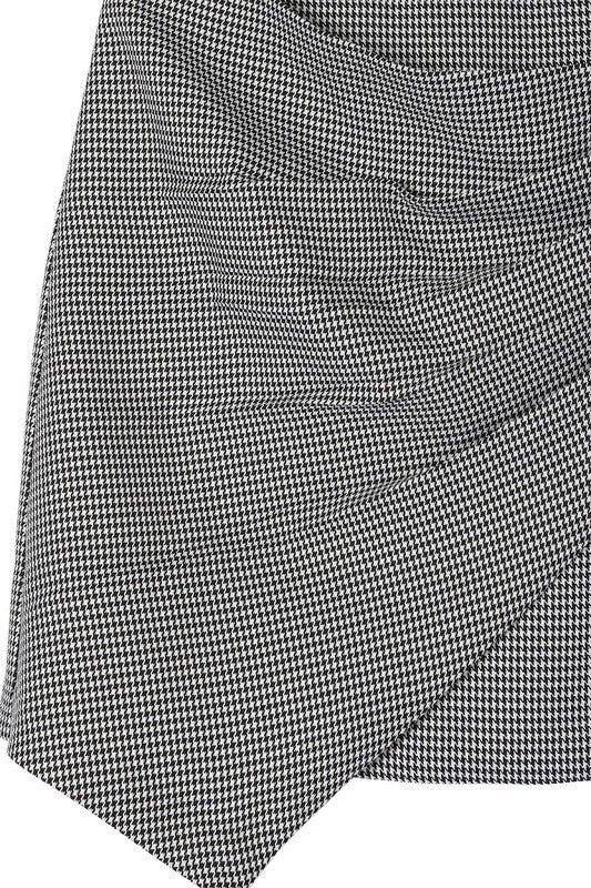 Lilou Hound tooth shirred wrap skirt us.meeeshop - 