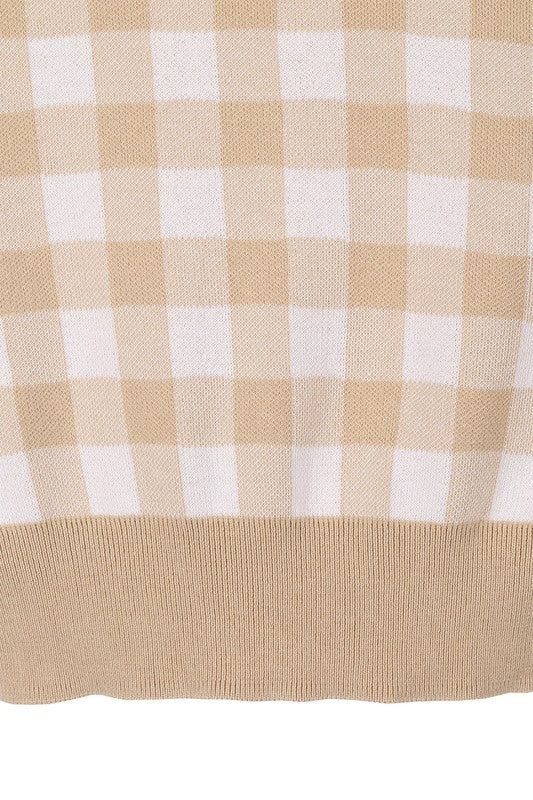 Lilou LS Gingham pattern cardigan us.meeeshop - 