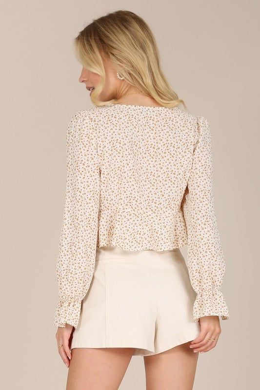 Lilou | LS floral frill blouse us.meeeshop - 