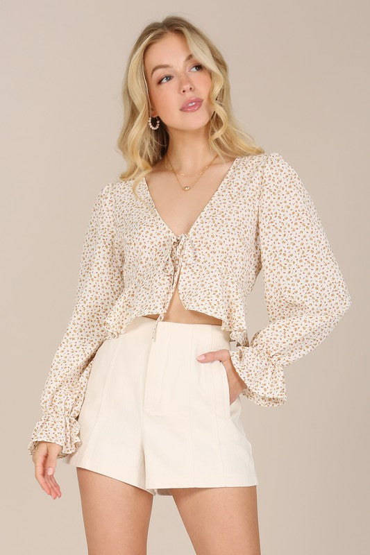 Lilou | LS floral frill blouse | us.meeeshop