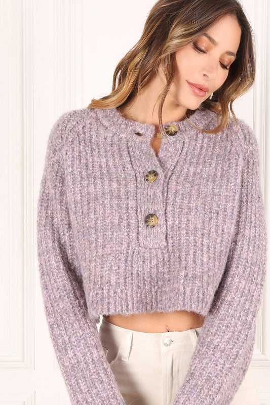 Lilou | Melange multicolor sweater top | us.meeeshop