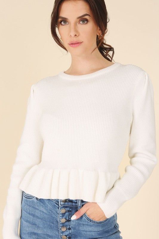 Lilou Peplum sweater top us.meeeshop - 