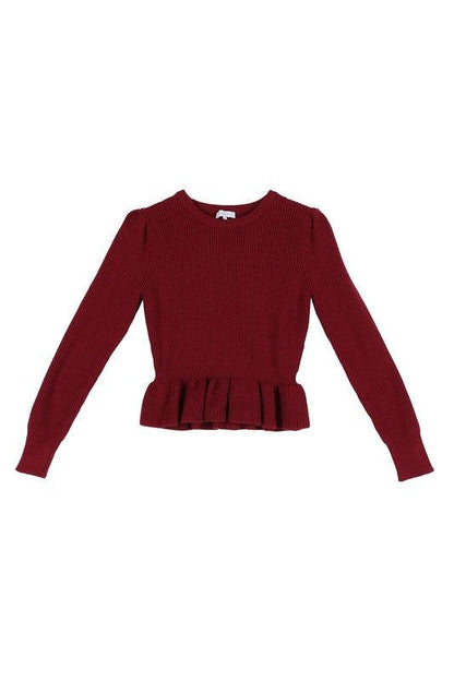 Lilou Peplum sweater top us.meeeshop - 