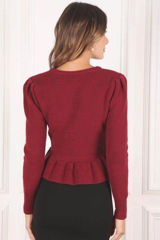 Lilou Peplum sweater top us.meeeshop - 